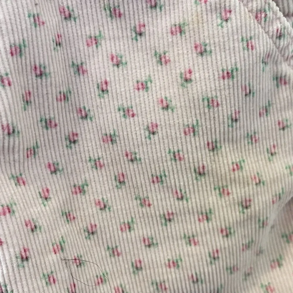Vintage Oshkosh B'gosh Pink Rosebuds Corduroy Overall Dress Jumper Girls